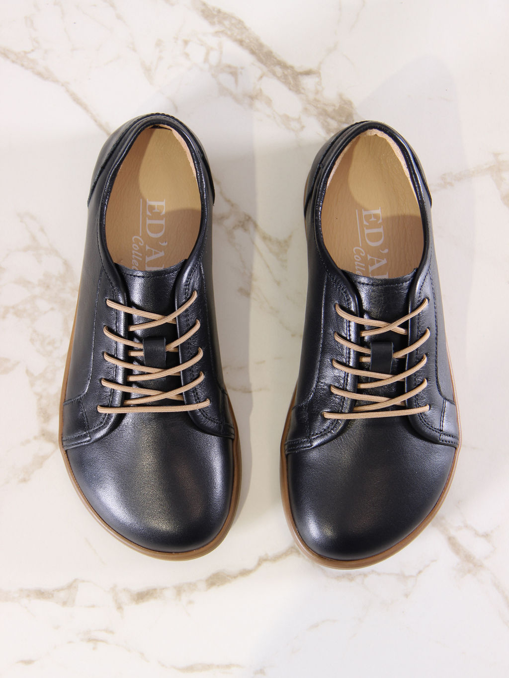 Кеды босоногие кожаные 182.астиbr.Черный стар/Кожа - Edart фото 8