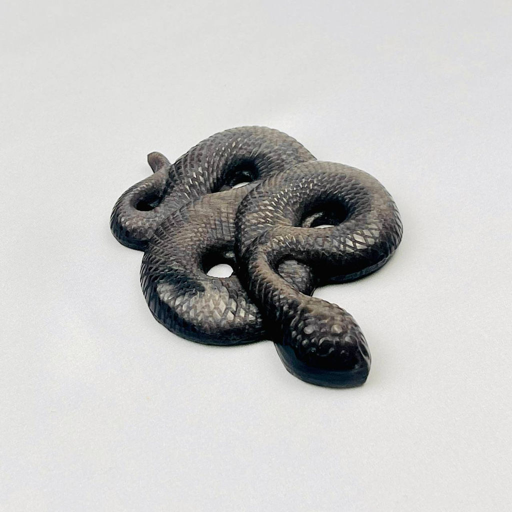 Фигурка Змея из серебристого Обсидиана - Радуга самоцветов фото 5