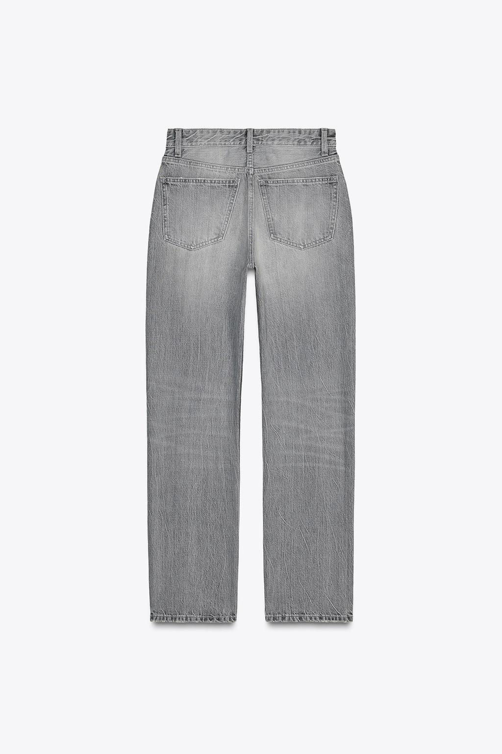 TRF STRAIGHT-LEG MID-RISE JEANS - Zara фото 12