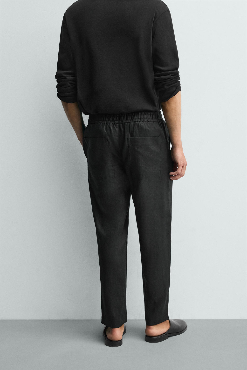 PANTAL?N RELAXED FIT 100% LINO / Negro - Zara фото 3