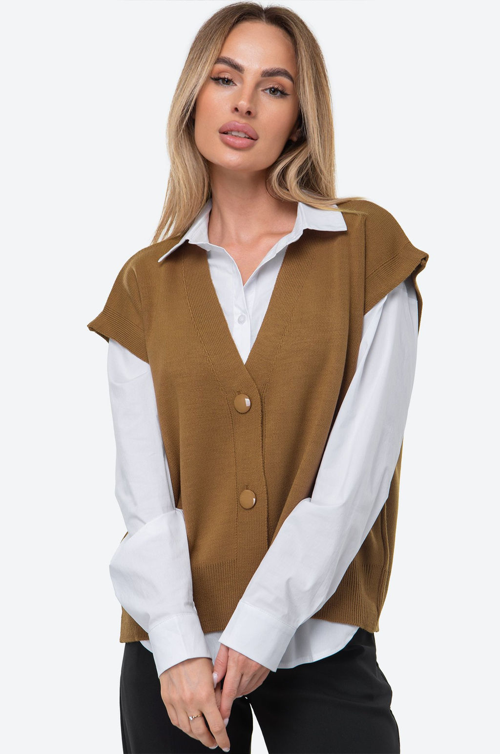 Женский вязаный жилет Happyfox