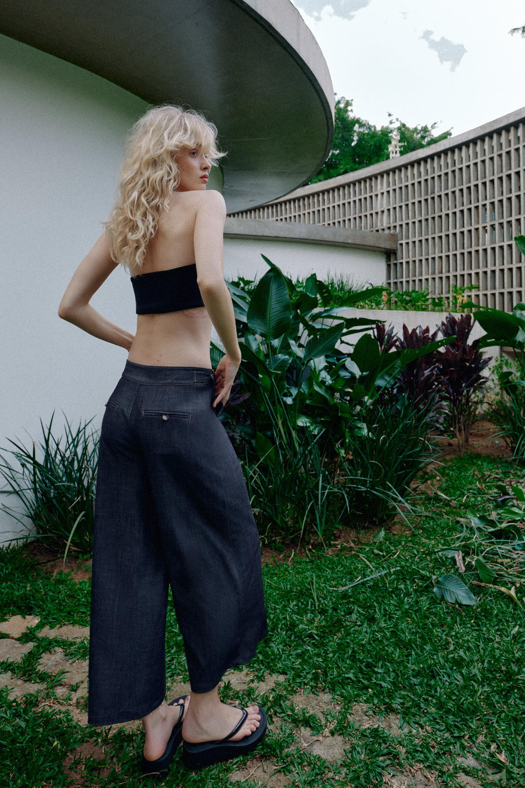 PANTAL?N CULOTTE TRABILLA / Azul / ?ndigo - Zara фото 13