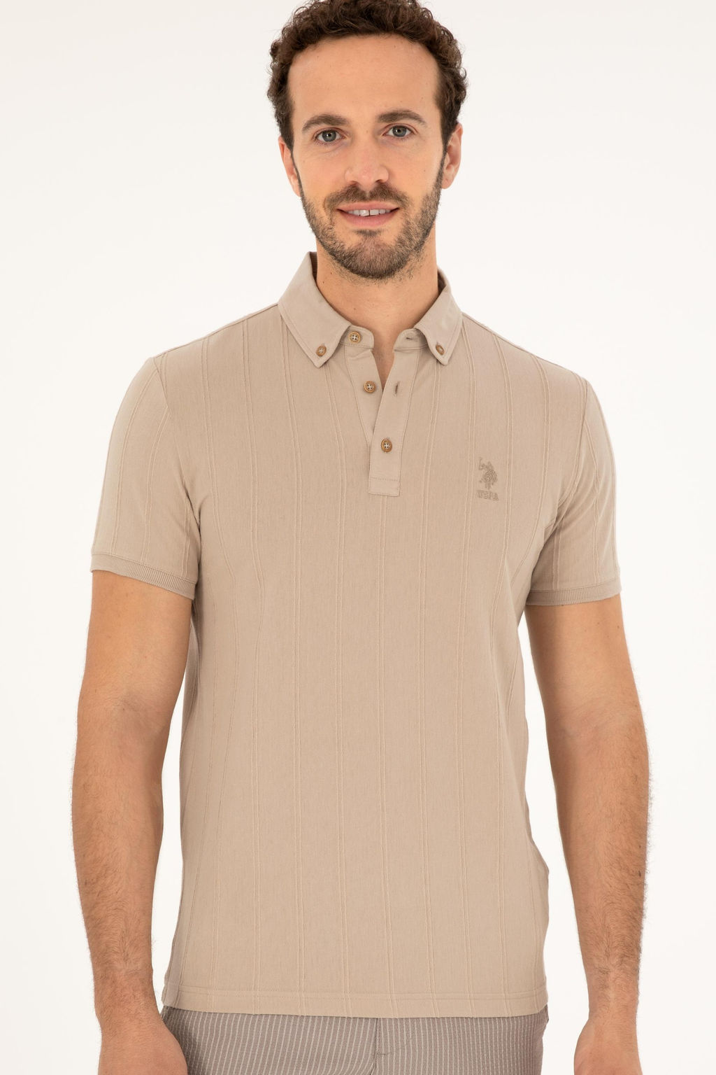 U. S. Polo Assn / Мужская футболка светло-хаки - U.s. polo assn фото 3