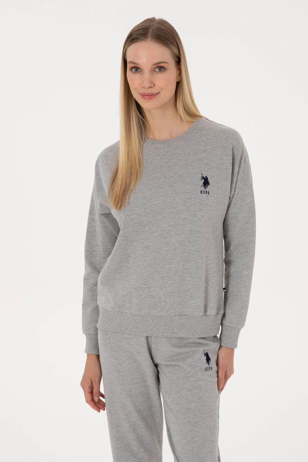 Kad_n Gri Melanj Pijama Tak_m_ - U.s. polo assn фото 3