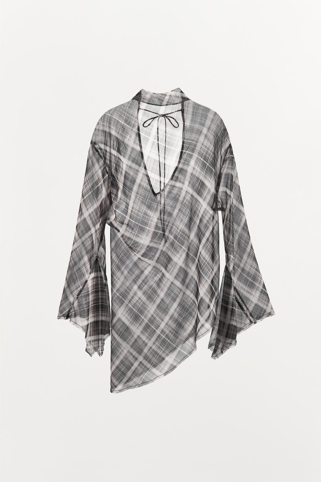 ASYMMETRIC CHECK TOP - Zara фото 4