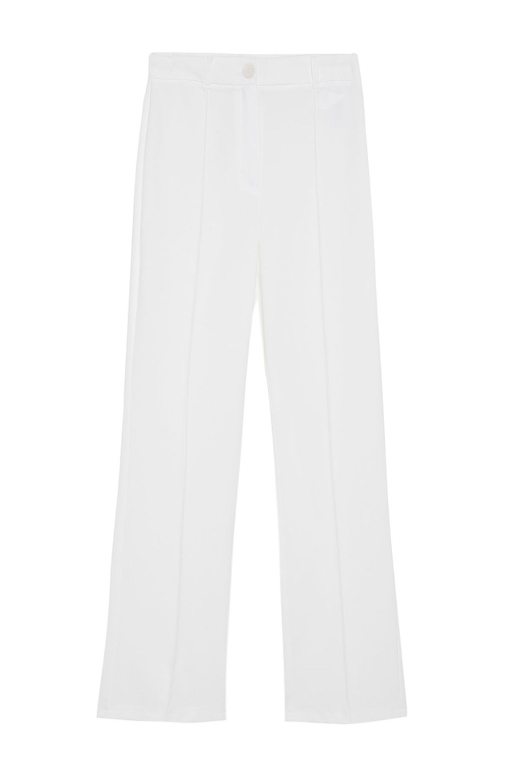 Bej Straight/Duz Kesim Yuksek Bel Nervur Dikisli Dokuma Pantolon TWOSS21PL0093