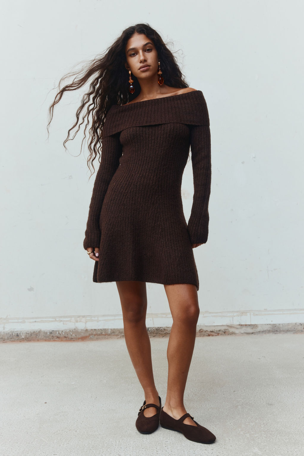 Vestido off-the-shoulder en punto de canal? - H&m фото 5