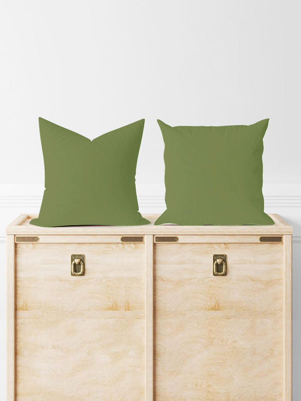 Комплект наволочек сатин гладкокрашенный - Олива 50х70