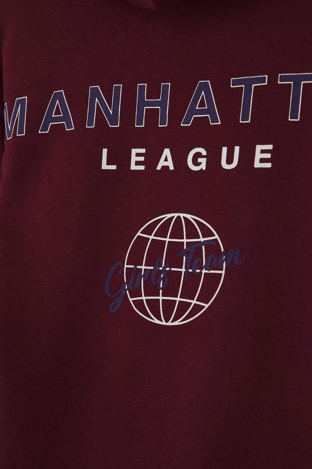Bordo Pamuklu Slogan Bask?l? Kapusonlu Oversize Orme Unisex Cocuk Sweatshirt TKDAW26SW00010 - Trendyolmilla фото 4
