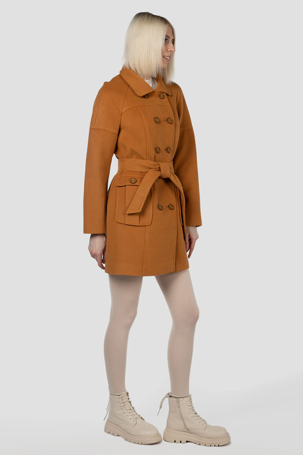 01-05422 Пальто женское демисезонное (пояс) - Империя пальто фото 3