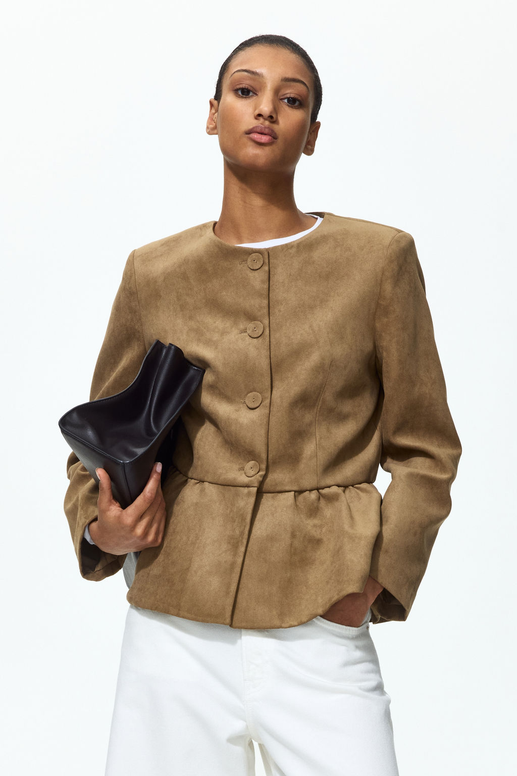Collarless peplum jacket - H&m фото 4
