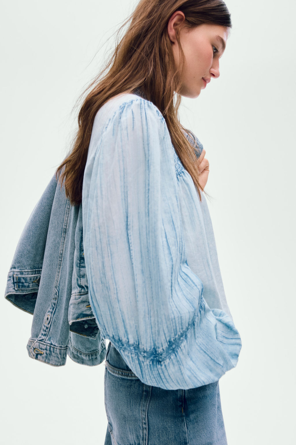 Blusa de algod?n efecto denim - H&m фото 5