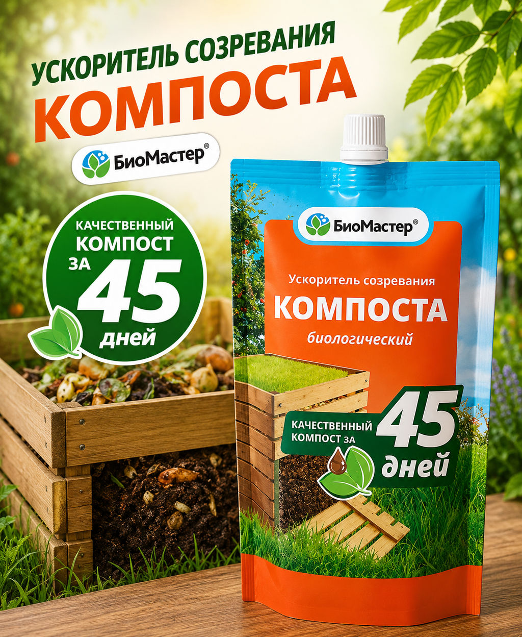 Ускоритель созревания компоста БиоМастер 0,35л (органический) - Здоровый Сад фото 3
