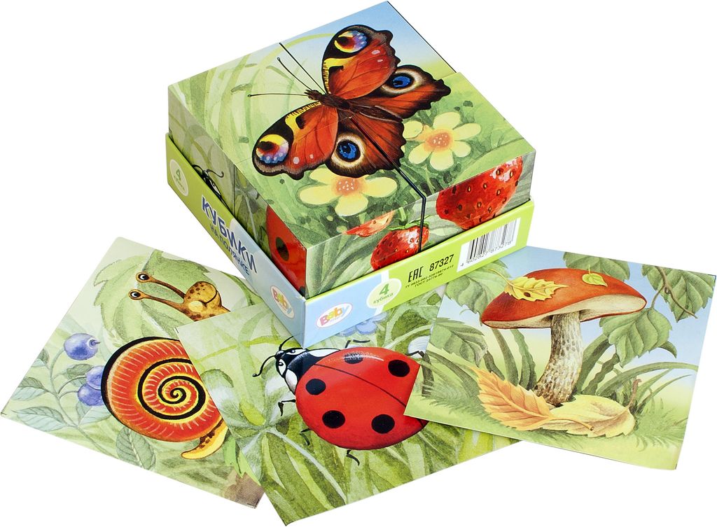 Степ. Кубики д/маленьких 4 кубика арт.87327 "На полянке"