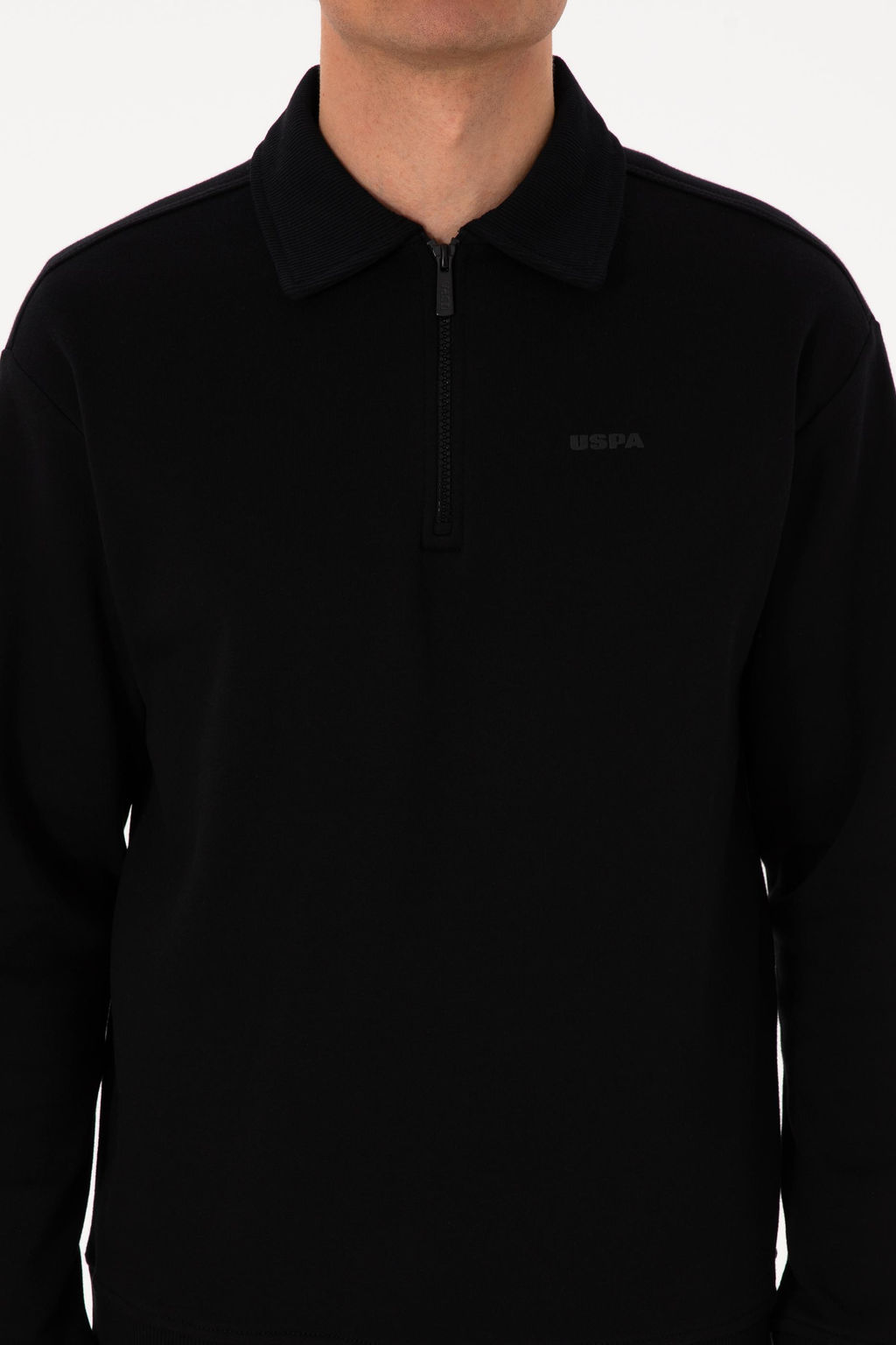 Erkek Regular Fit Yar_m Fermuarl_ Siyah Basic Sweatshirt - U.s. polo assn фото 6