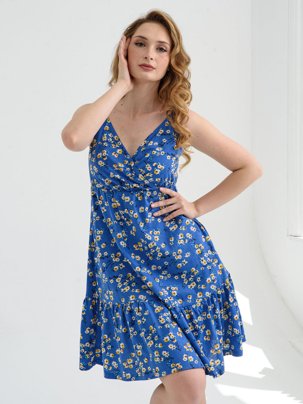 Сарафан Оптима Сиеста хлопок синий фото 27