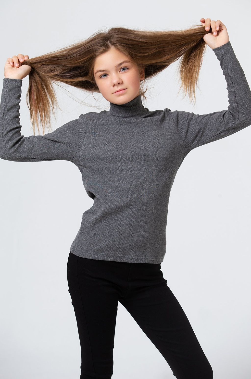 Детская базовая водолазка в рубчик Happyfox