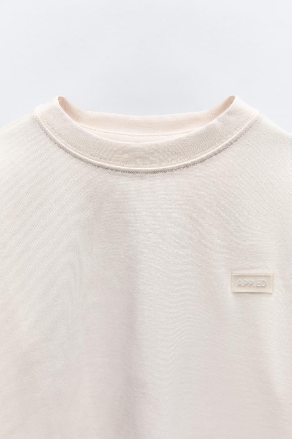 HEAVY JERSEY LABEL T-SHIRT - Zara фото 5