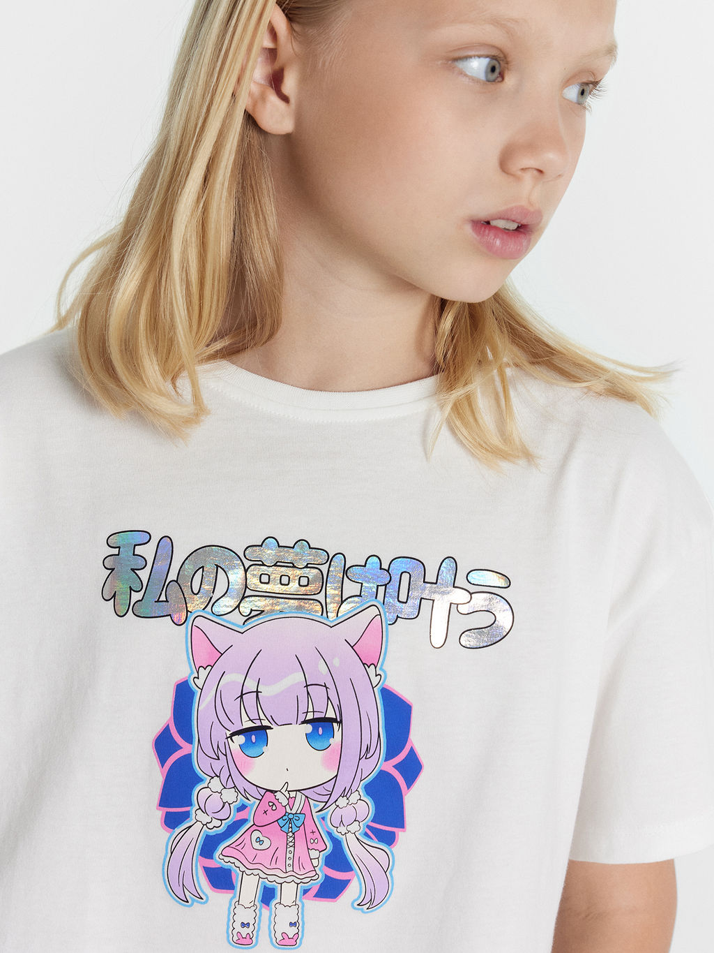 Футболка для девочек белая с принтом в виде аниме - Mark formelle фото 7