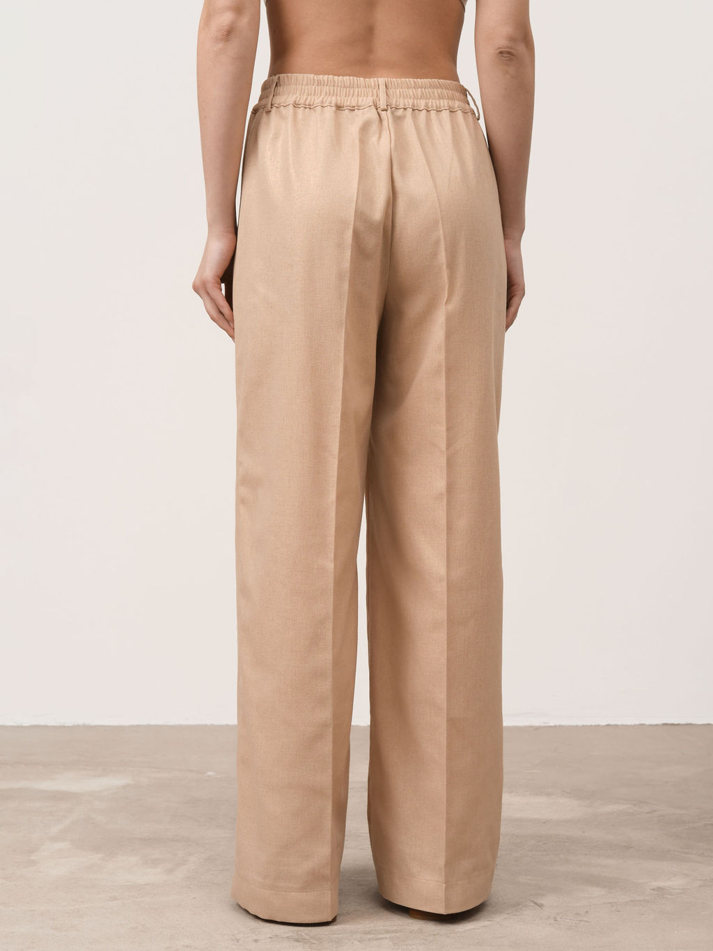 Брюки из льна 1011892 золото