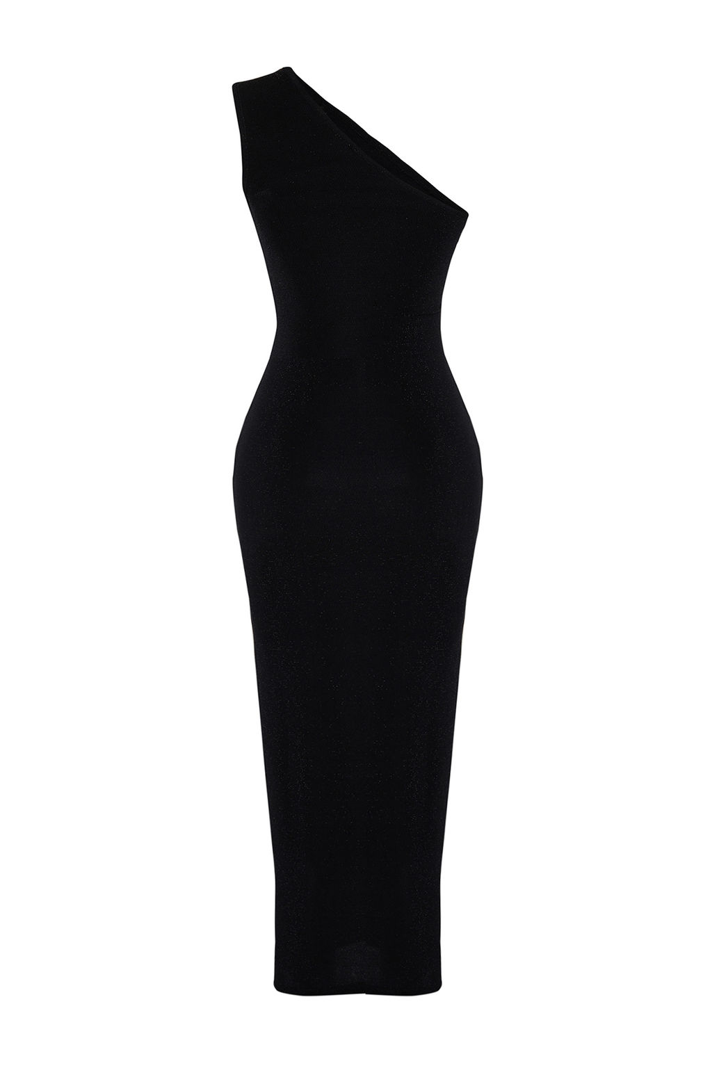 TRENDYOLMILLA Siyah Astarl? Par?lt?l? Simli Orme S?k Abiye Elbise TPRSS24EL00172