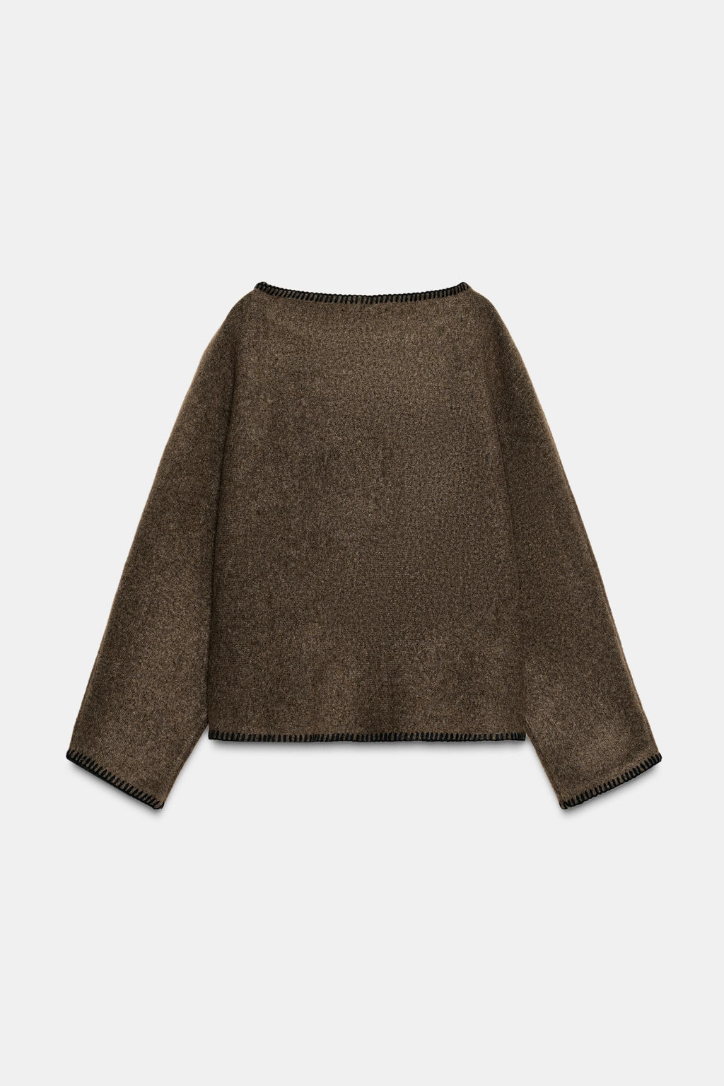 CONTRAST TOPSTITCHED KNIT JUMPER - Zara фото 7