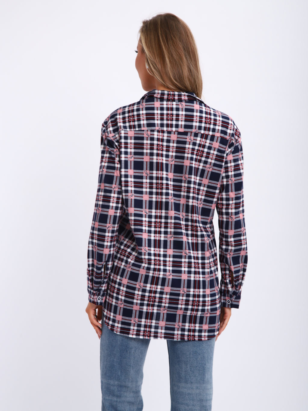 М380 Рубашка с длинным рукавом (темно-синий)