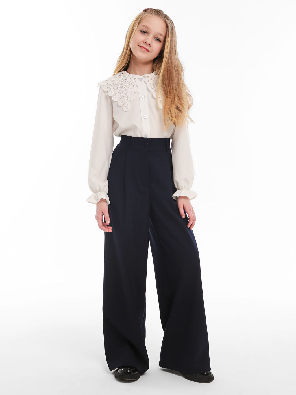 Брюки-палаццо для девочек - Синий мир фото 2