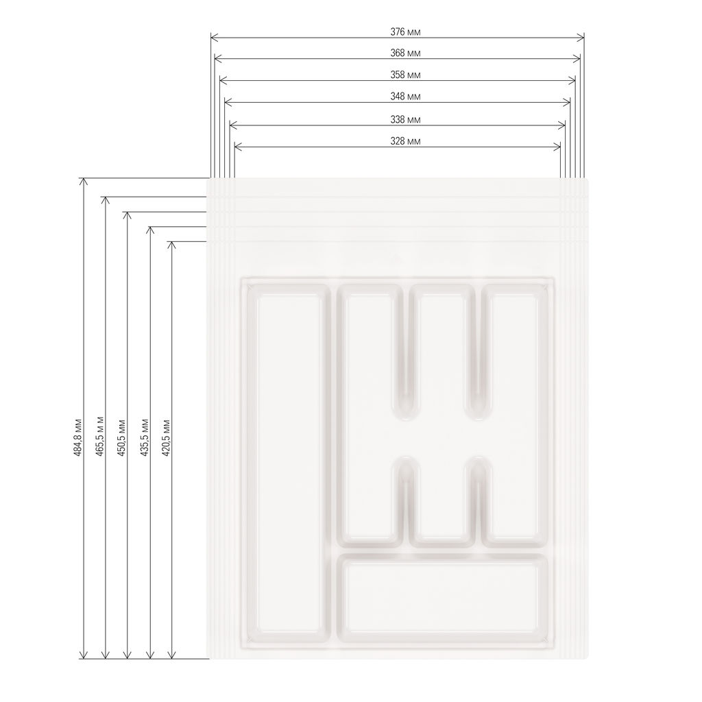 Лоток для столовых приборов п/эт. "Универсал" (белый)