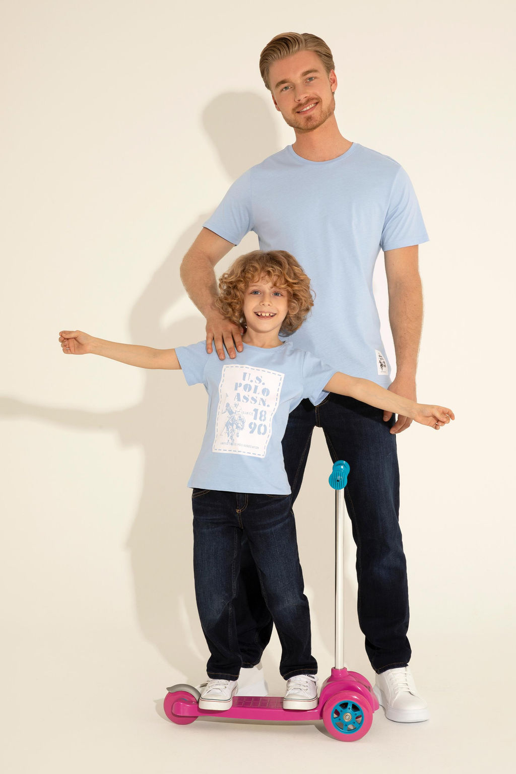 Футболка U.S. Polo Assn голубая хлопок  фото 7