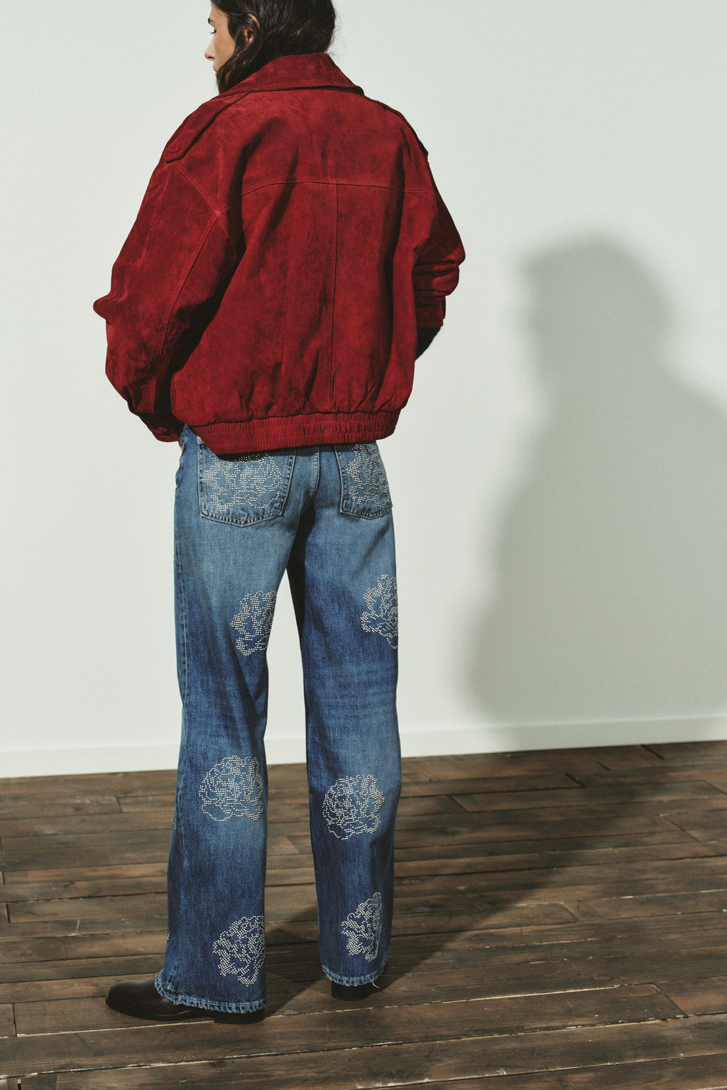 BARREL TRF FLORAL HIGH-WAIST JEANS - Zara фото 3