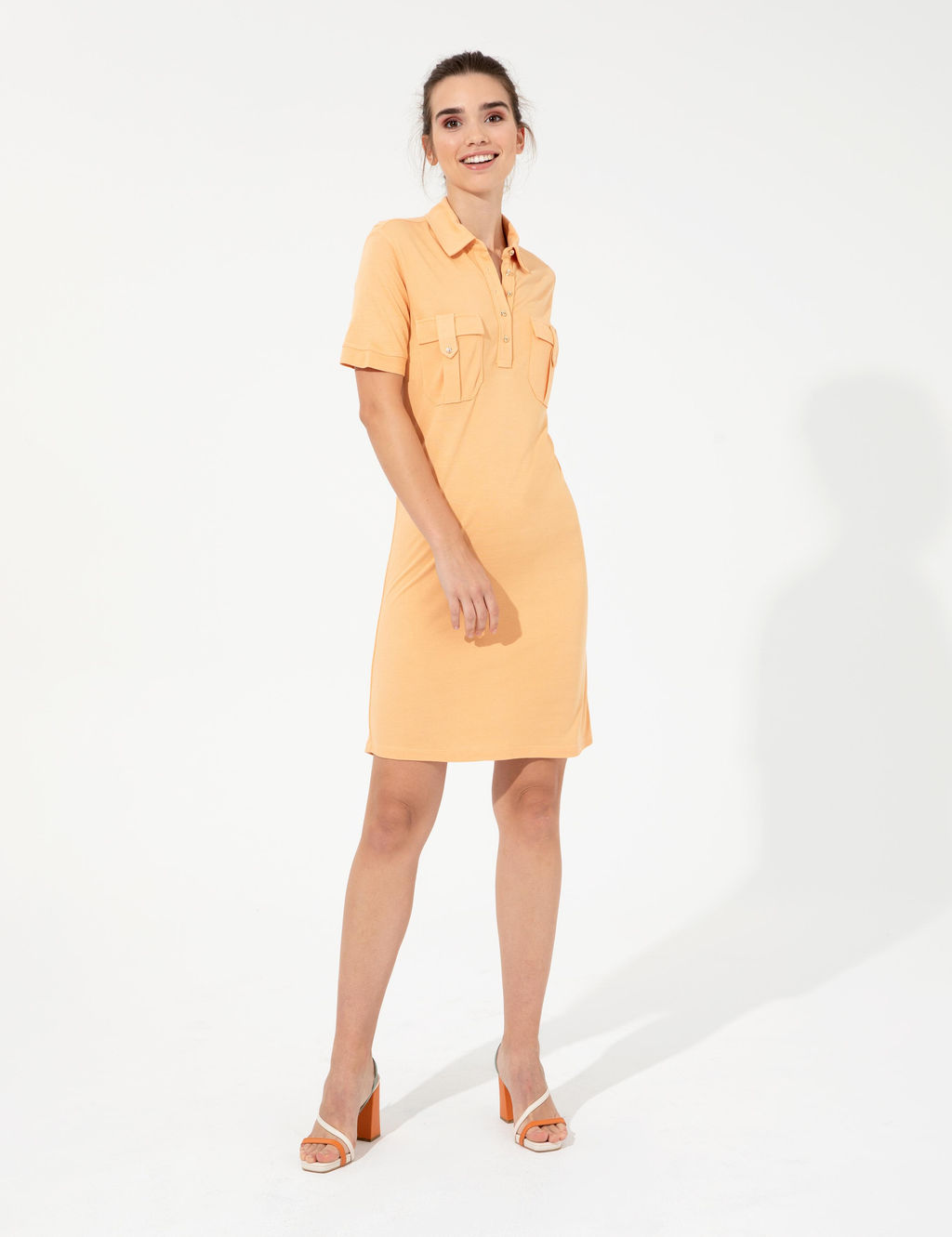 Turuncu Polo Yaka Elbise - Pierre cardin фото 2