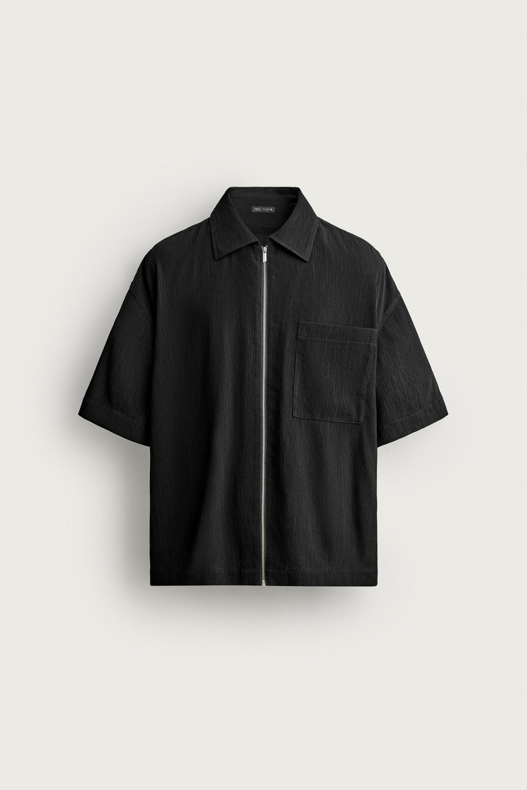 CAMISA RELAXED FIT RELIEVE / Negro - Zara фото 7