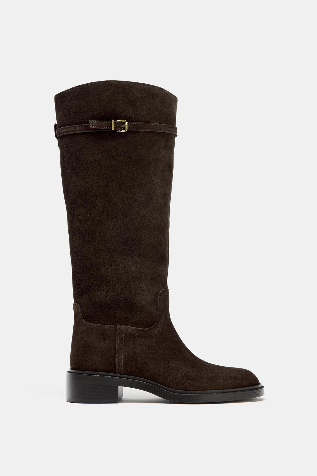 FLAT SPLIT SUEDE RIDING BOOTS - Zara фото 2