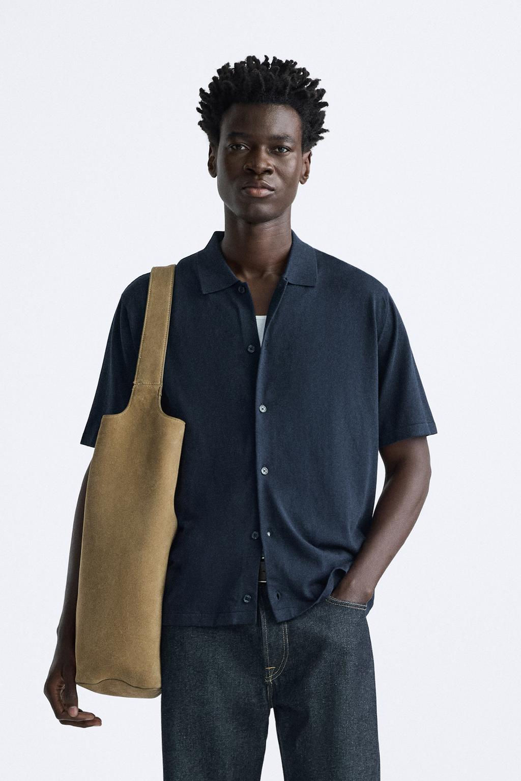 KNIT COTTON - LYOCELL SHIRT - Zara фото 10