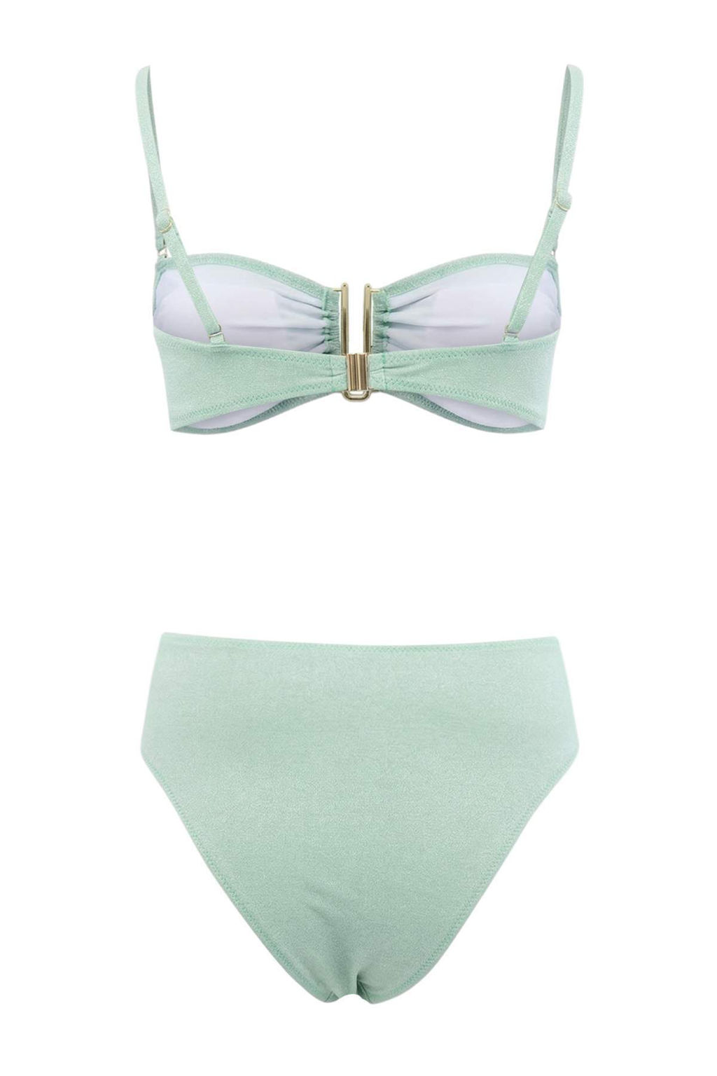 Mint Simli Aksesuarl? Straplez Kapl? Regular Yuksek Bel Bikini Tak?m? TBESS24BT00054