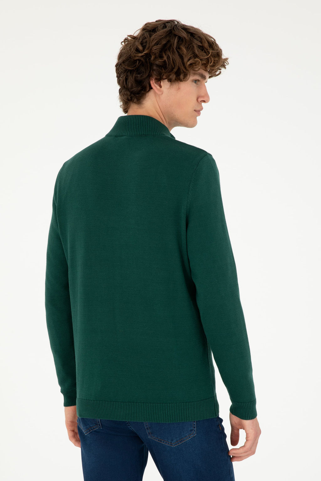 Мужской темно-зеленый базовый свитер - U.s. polo assn фото 19
