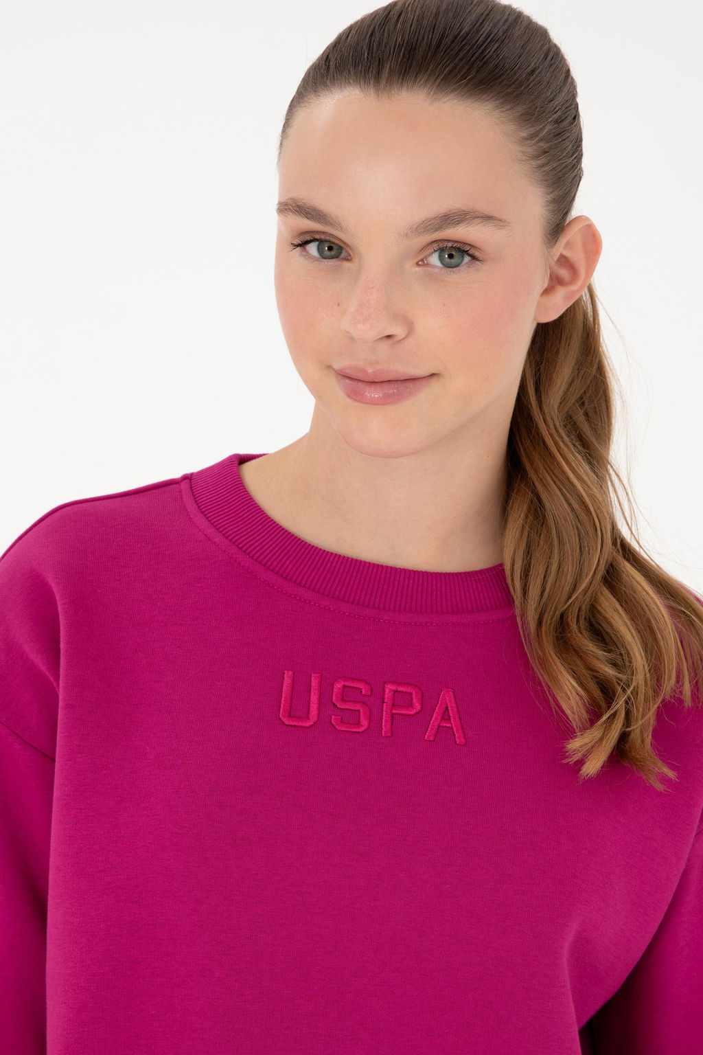 Женский свитшот цвета фуксии - U.s. polo assn фото 2