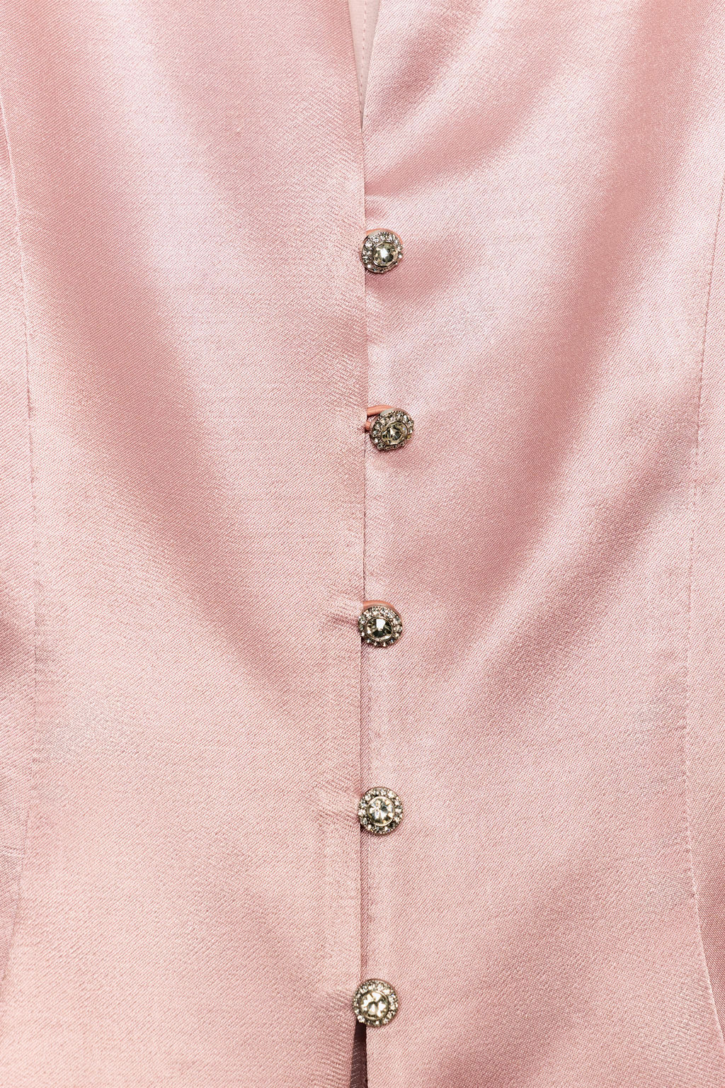TOP SATINADO BOTONES JOYA / Rosa - Zara фото 6