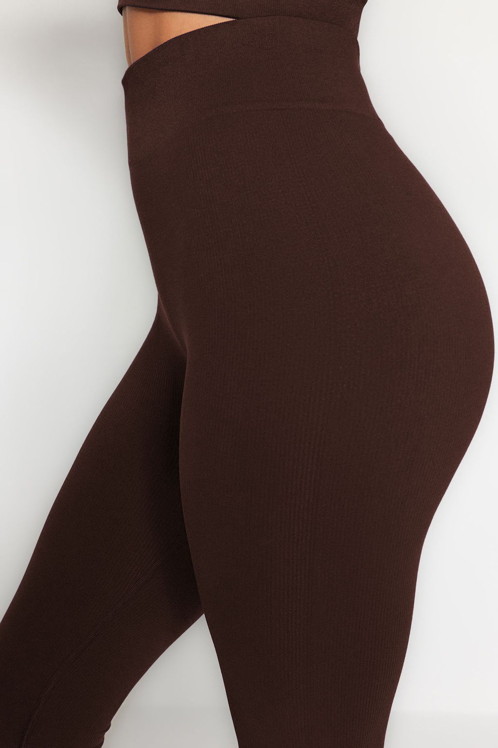 Koyu Kahverengi Seamless/Dikissiz Tam Boy Orme Spor Tayt TWOAW20TA0071