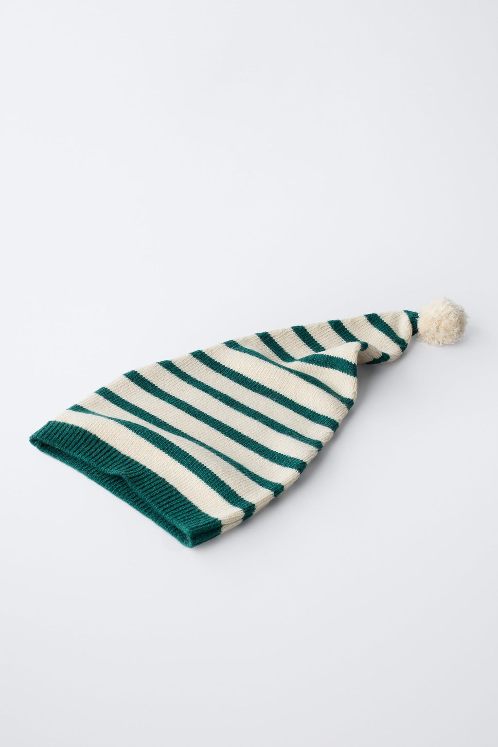 0 MONTHS - 14 YEARS/ STRIPED KNIT POMPOM BEANIE WITH WOOL