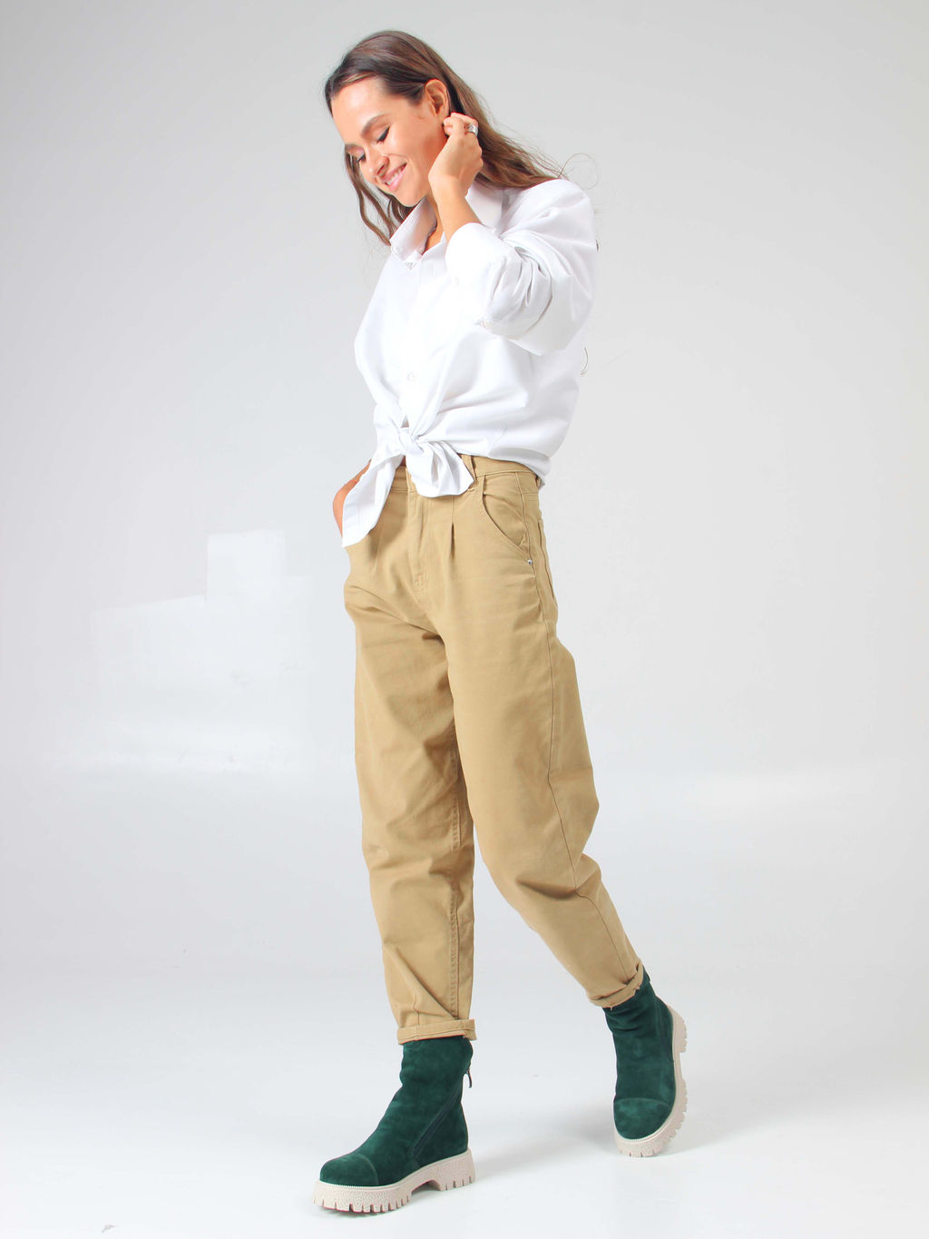 Ботинки EDART 233.1541 be. Зеленый замша/байка - Ed'art фото 9