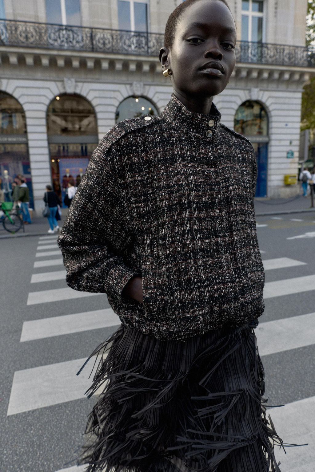 METALLIC THREAD TEXTURED BOMBER JACKET - Zara фото 2