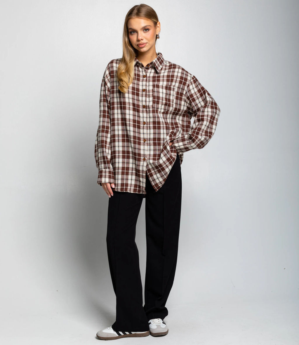 Рубашка #КТ225 (5), белый,шоколадный - Dommod фото 4