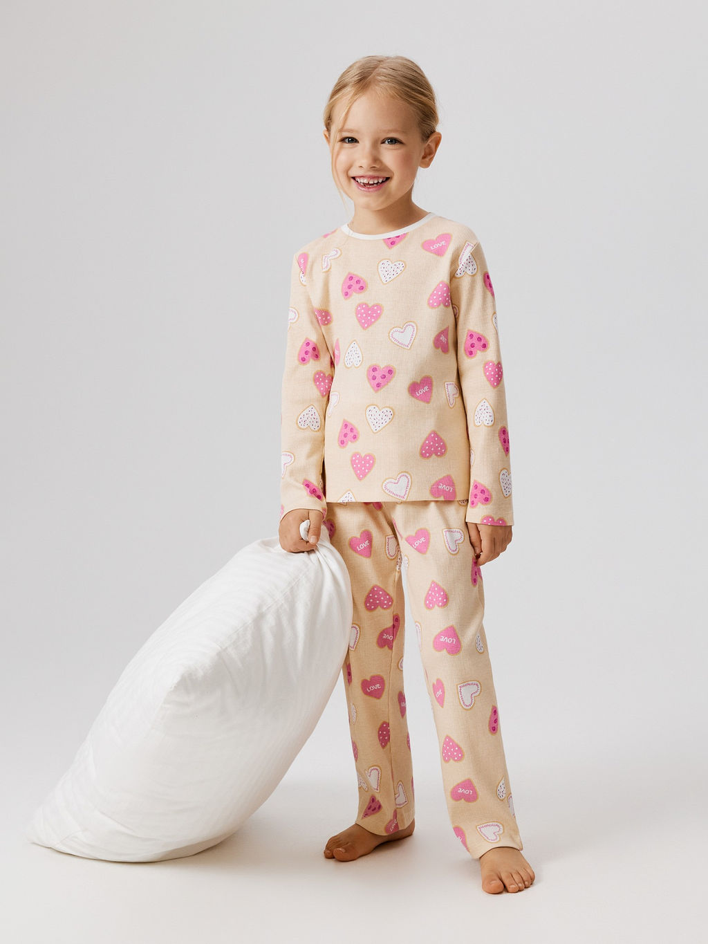 ACOOLA / Пижама детская для девочек Bubblegum крем