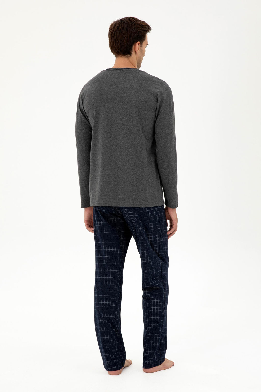 Мужской пижамный комплект антрацитового меланжевого цвета Неожиданная скидка в корзине - U.s. polo assn фото 4