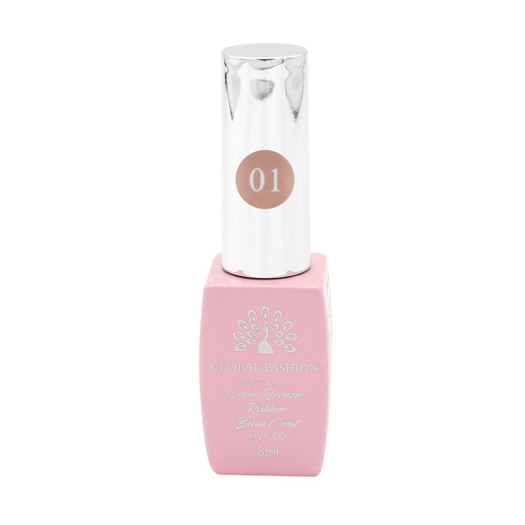 Цветная френч база для гель лака Global Fashion, Color French Base Coat 8 мл, 01  фото 5