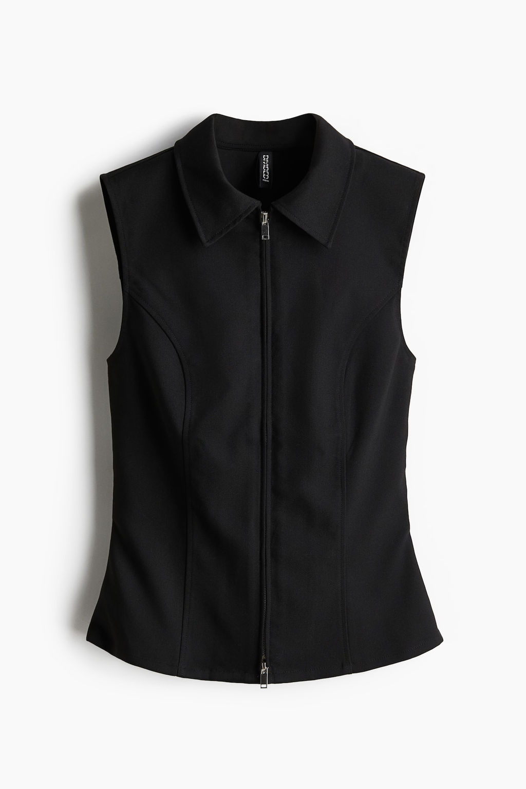 Top sin mangas con cuello camisero y cremallera - H&m фото 5