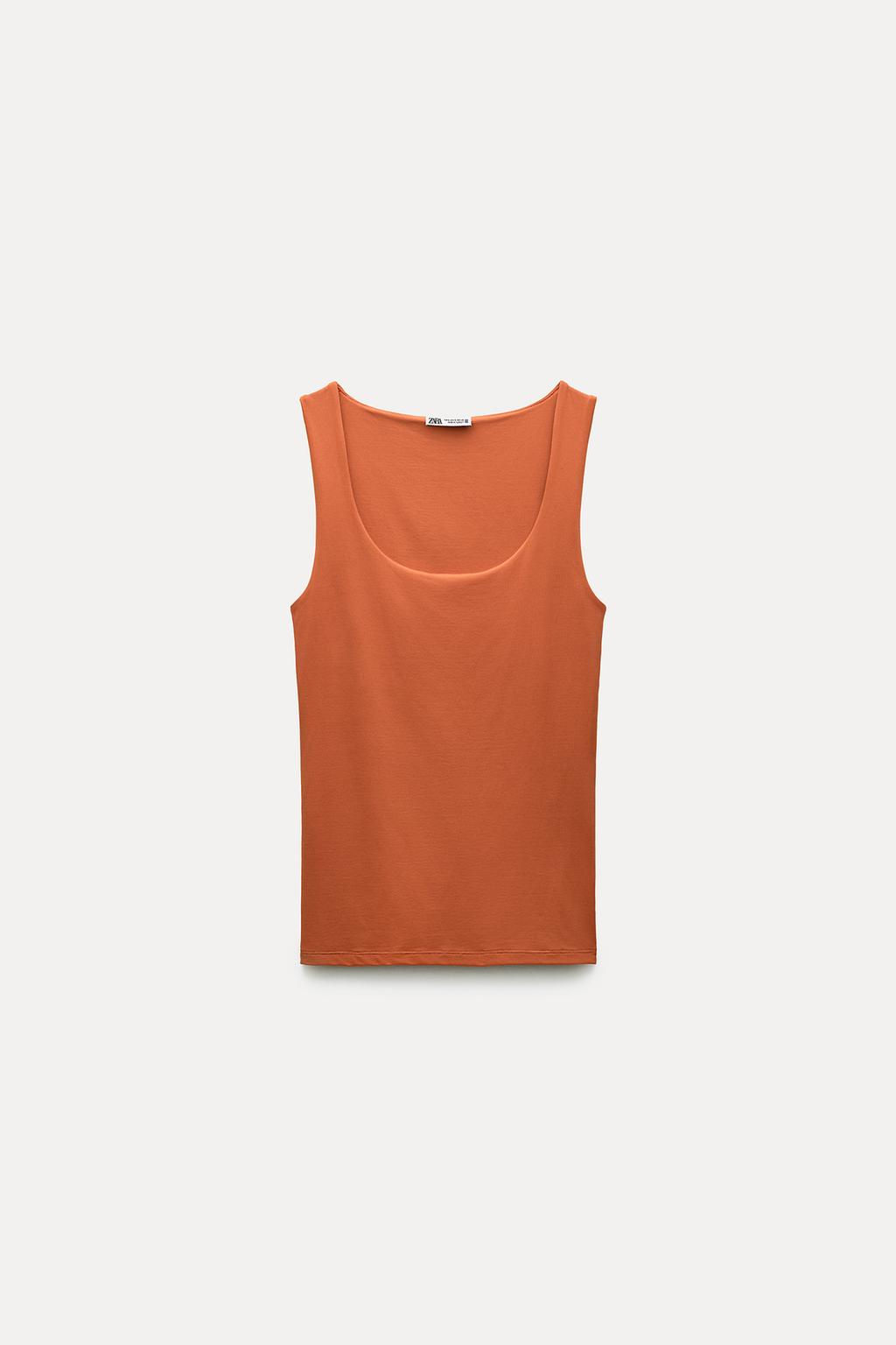POLYAMIDE TOP WITH WIDE STRAPS - Zara фото 58