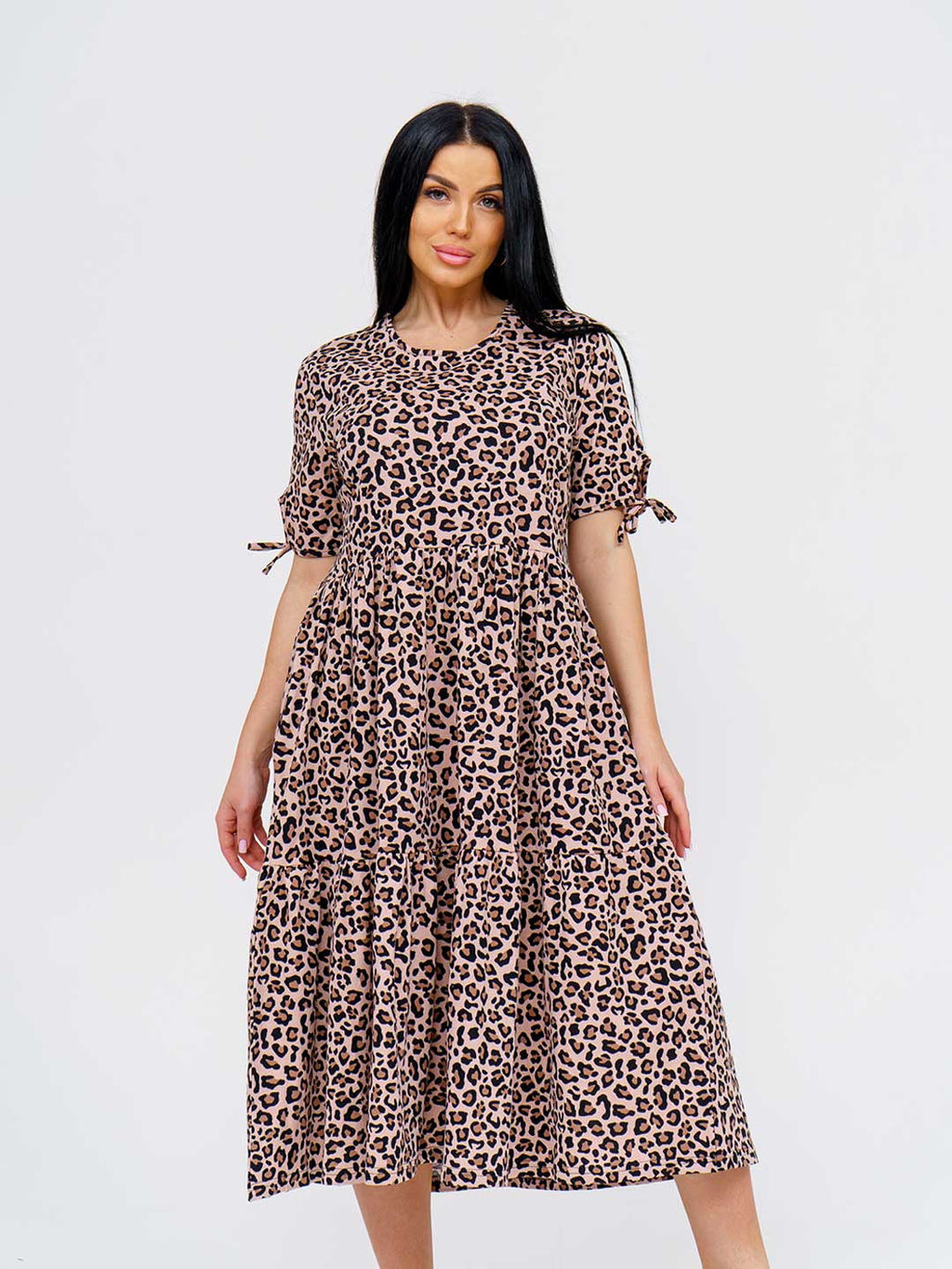 Платье женское, цвет коричневый черный